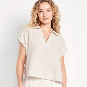 Old Navy Cream Linen Women's Blouse